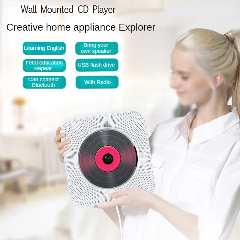 

Wall Mounted Bluetooth CD Player Student Learning English Repeating Convenient CD Player Portable Walkman MP3 Sound System