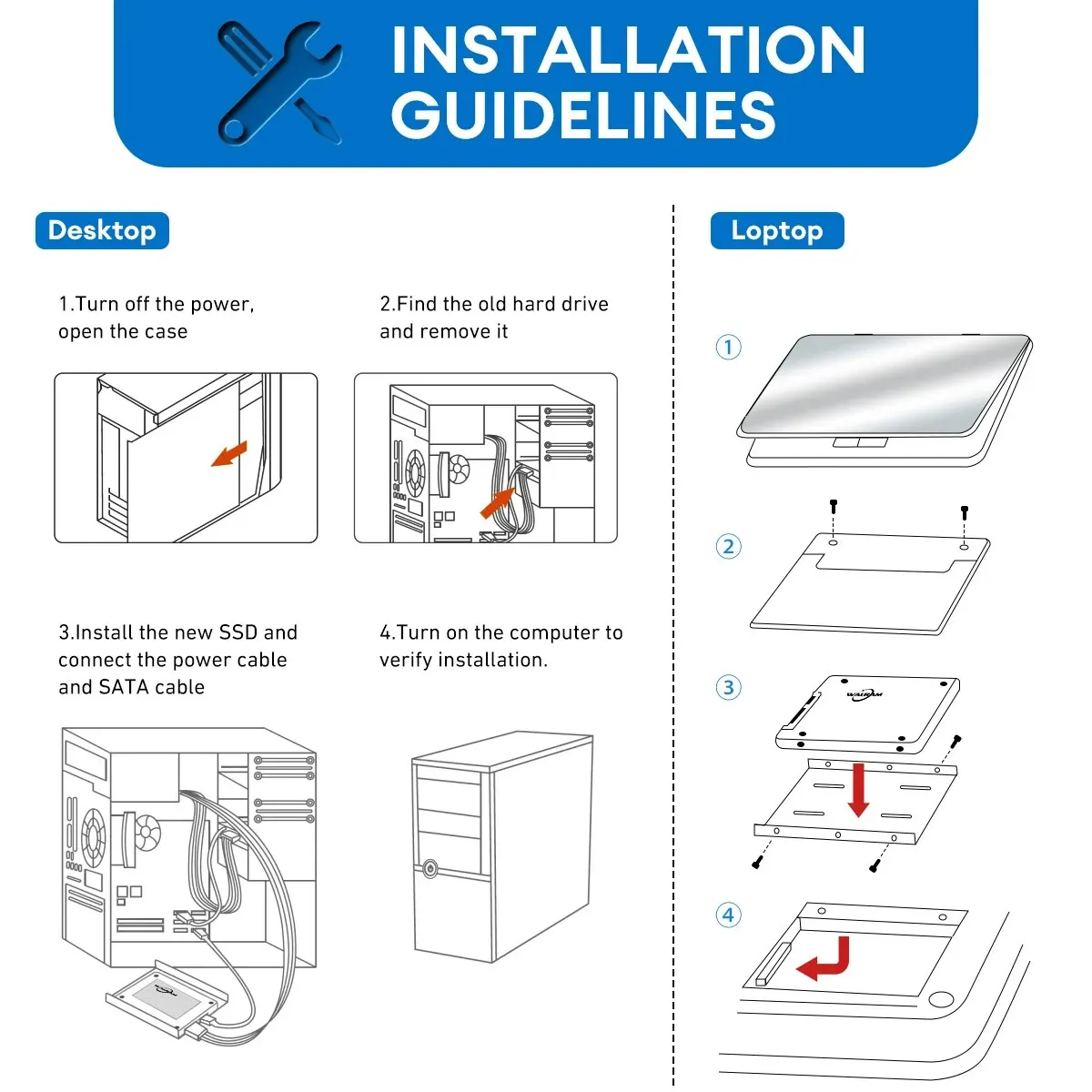 Внутренний Твердотельный Накопитель WALRAM 2 5-дюймовый Жесткий Диск SATA3 512 ГБ 128 256 1
