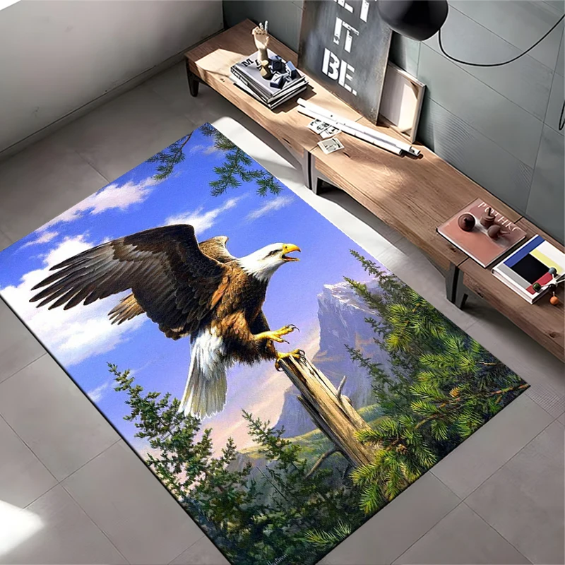 

Новый Противоскользящий напольный коврик для детской игры, креативный ковер с 3D принтом орла, ковер для гостиной, спальни, дивана, ковер, декоративный чехол для двери
