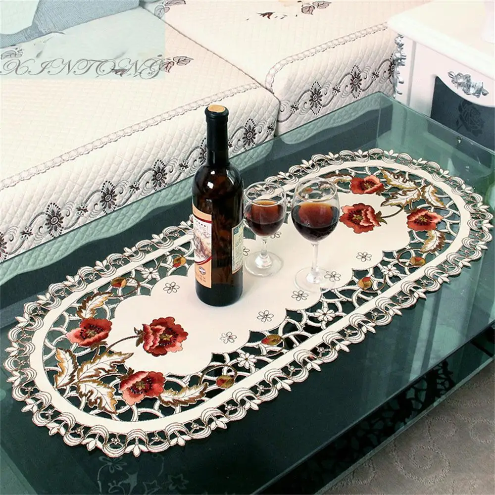 

Coffee Table Tablecloth Fabric Rectangular Coffee Table Mat Modern Pastoral European Living Room Bedside Table Cover Cloth 1pc