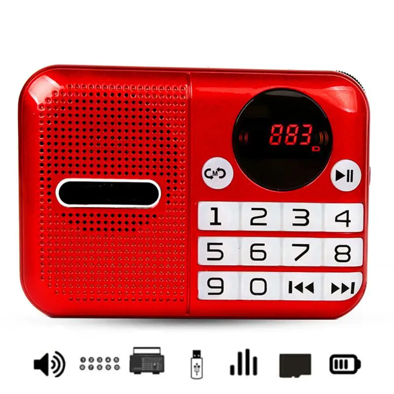 

1PC KK-191 NEW Portable Mini Radio Mp3 FM Music Player Speaker Built-in Rechargeable Battery Outdoor Radio Stereo