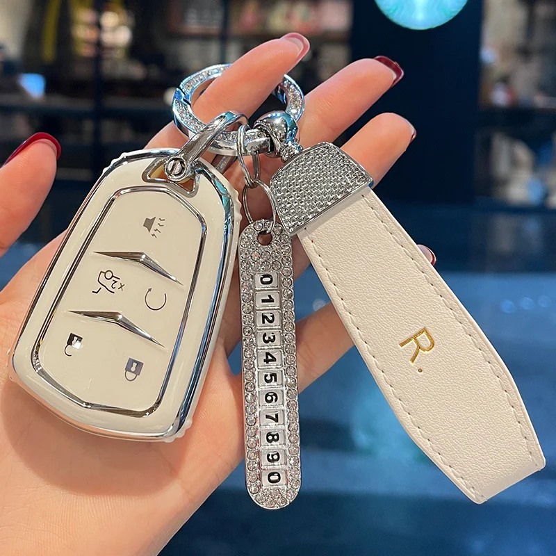 

Кожаный ремешок №. Чехол для автомобильного ключа для Cadillac ATS CT6 CTS DTS XT5 Escalade ESV SRX STS XTS 28T XT5 28E XT4 XT6 ATS-L CT5 CT4