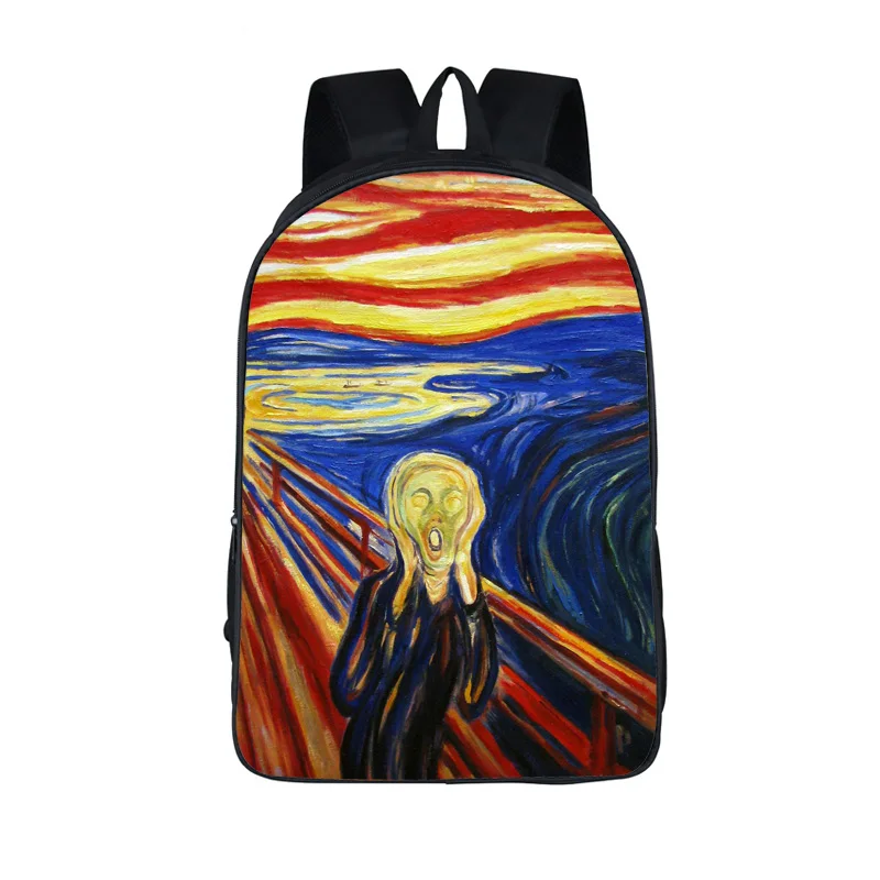 

Van Gogh / Mona Lisa / Da Vinci Art Printing Backpack for Teenager Boys Girls School Bags Casual Laptop Student Bookbags