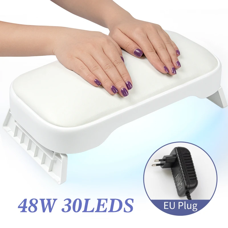 

48W Nail Lamp For Manicure One Button Design Fast Curing All Kinds Of Gels With Comfortable Hand Pillow Salon Use Nail Art Tools
