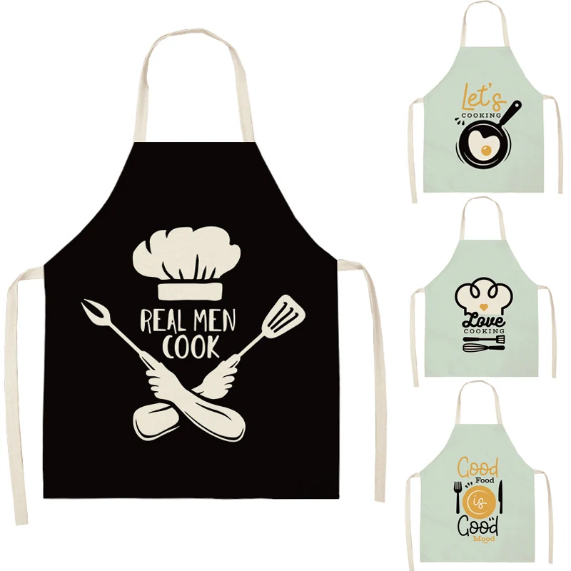 

Black and Green Geometric Letters Linen Apron Aprons for Women Baking Accessories Apron Kitchen Cafe Apron for Men Kitchen Apron