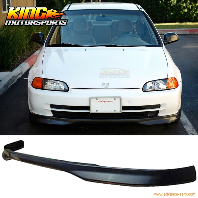 

Подходит 92-95 Honda Civic 4Dr седан Тип R передний бампер спойлер обвес Неокрашенный Черный PP