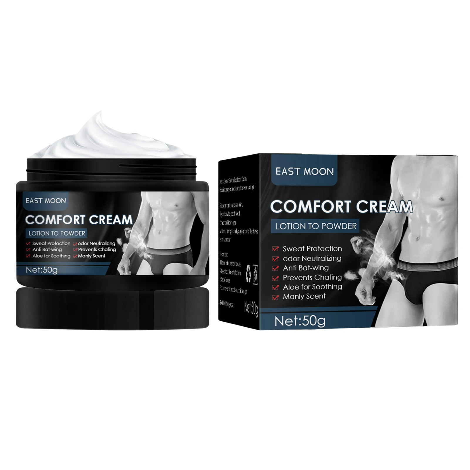 

50g Ball Deodorant For Men Stop Sticky Itchy Smelly Men's Private Parts Aluminum Free Quick Drying Ball Cream Anti-Chafing Men's
