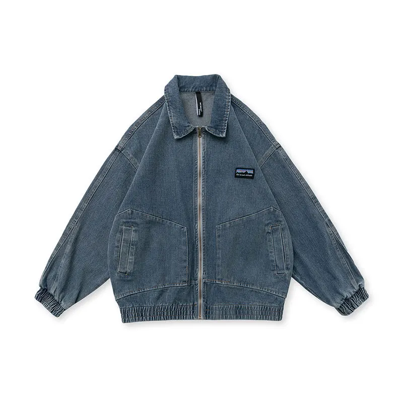Men Vintage Washed Loose Casual Denim Jacket Women Cityboy Japan Harajuku Streetwear Fashion Jeans Coat Unisex Outerwear