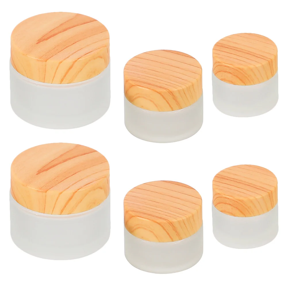 

6 Pcs Container Glass Go Containers Lids Eye Cream Jars Glass Containers Eye Cream Bottle Cream Box Frosted Glass Jar
