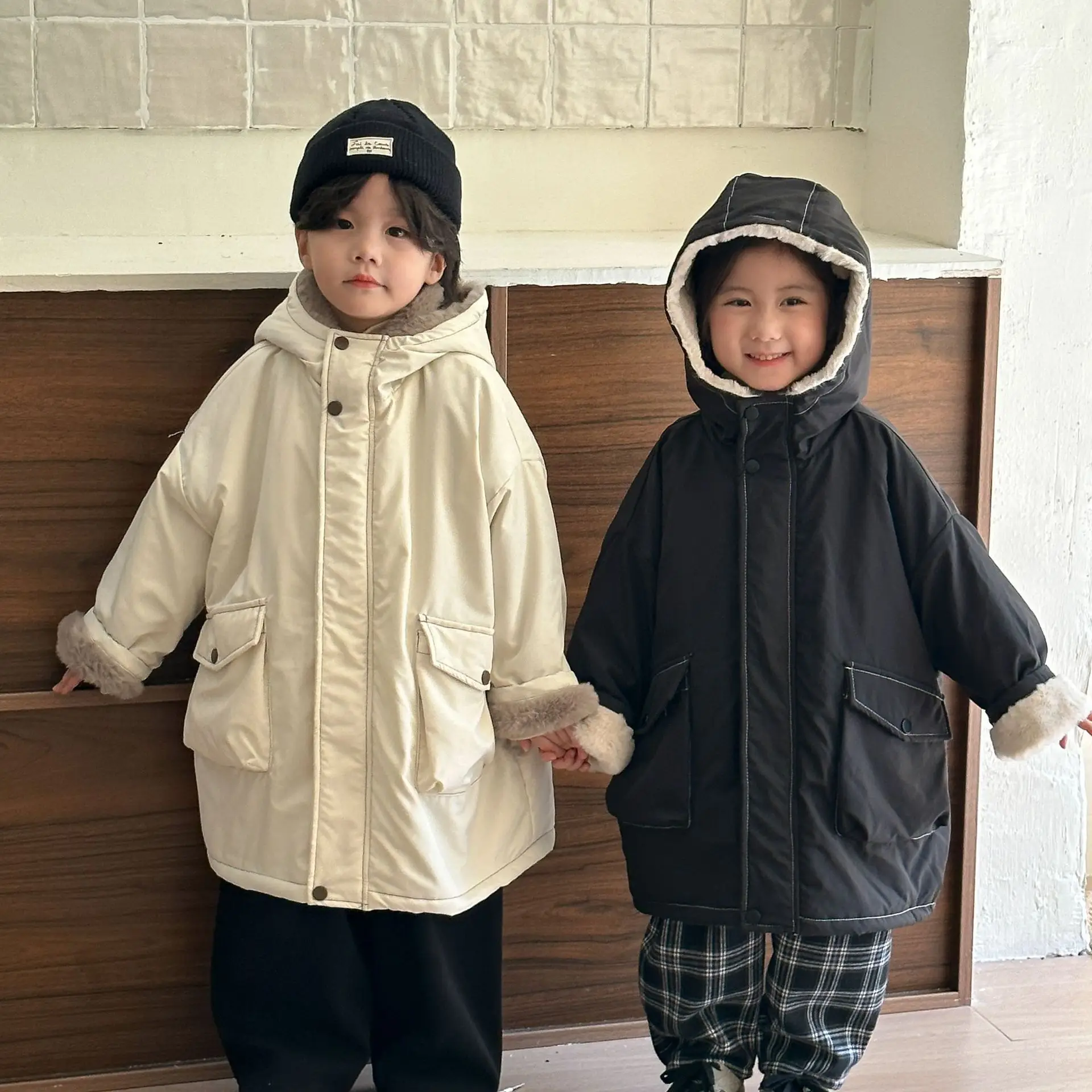 2024 зимнее детское пальто для девочек искусственный кроличий мех плюшевая