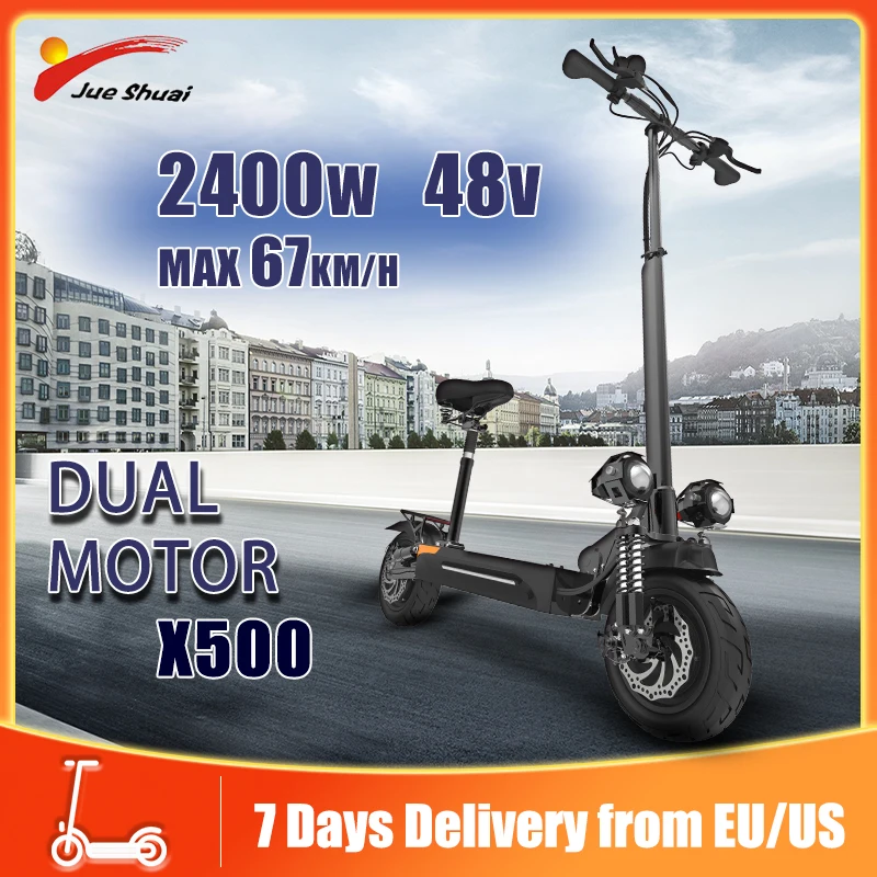 

Jueshuai X500 Electric Scooter 2400W Dual Motor 67KM/H Adults Seat Foldable Scooter Elecric Trottinette Électrique EU USA Stock