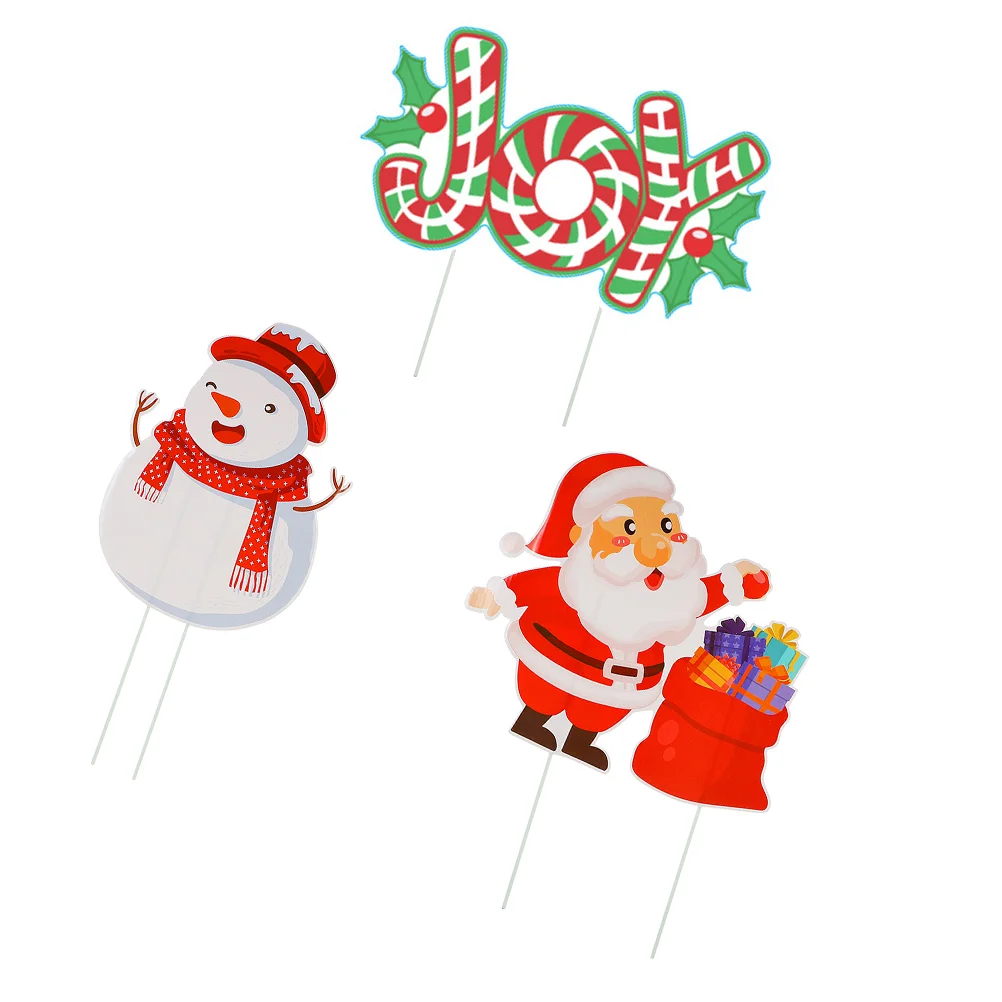 

1 Set Christmas Garden Stakes Xmas Pathway Decor Garden Decorations Santa Garden Stakes Christmas Outdoor Decor