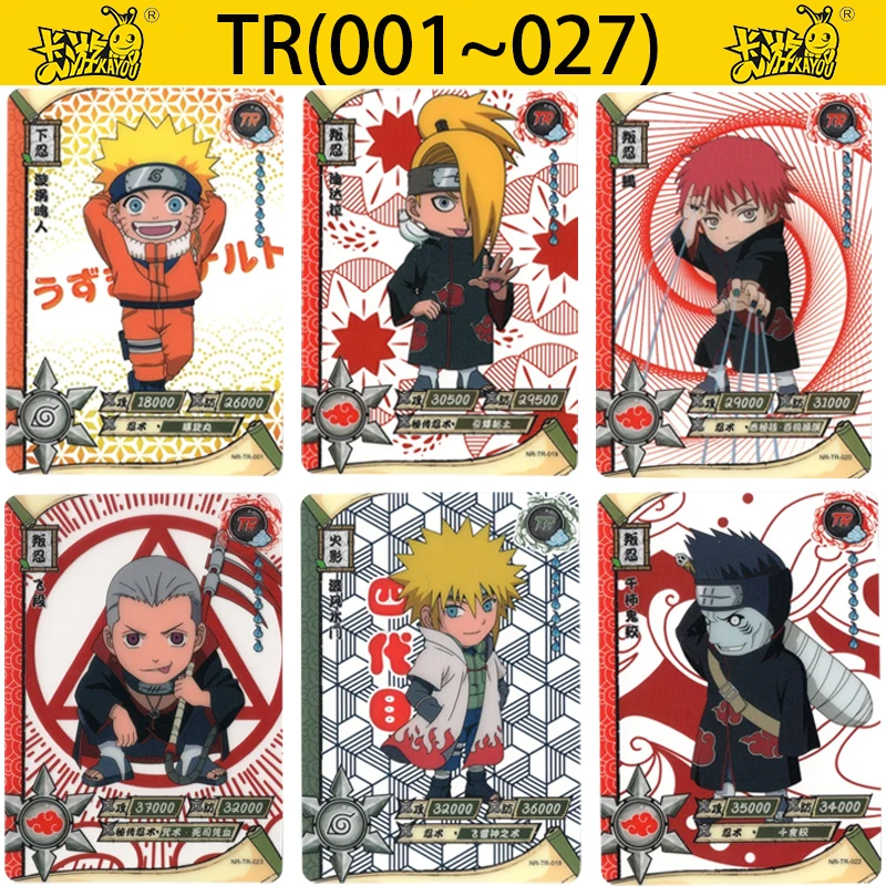 KAYOU Naruto TR Transparent Cards Anime Figures Uchiha Sasuke Haruno Sakura Nara Shikamaru Inuzuka Kiba Rare TR Collection Cards