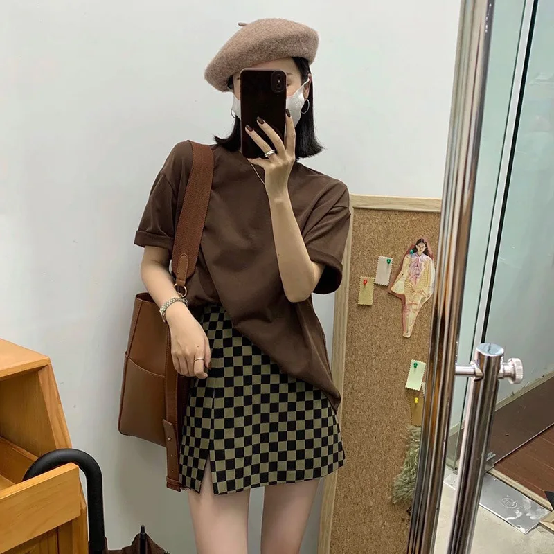 Женский костюм-трапеция с разрезом винтажная офисная мини-юбка запахом и высокой