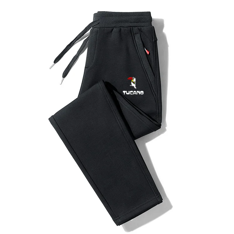 Woodpecker Pants Men's Cotton Trousers Straight Spring and Autumn Loose Plus size Running Ankle-tied Sweatpants Fleece...