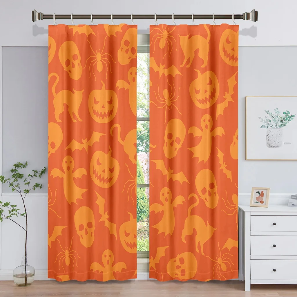 Штора веб Хэллоуин роскошные затемняющие оконные шторы для спальни гостиной