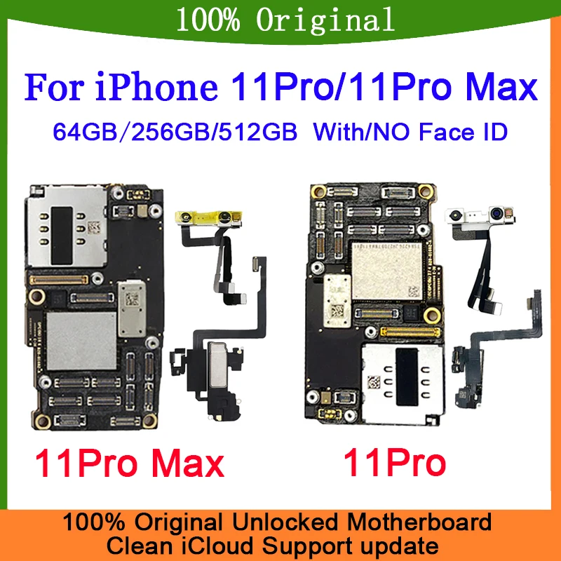 100% протестированная аутентичная материнская плата для iPhone 11 Pro Max для iPhone 11Pro оригинальная материнская плата с распознаванием лица разблокированная логическая плата