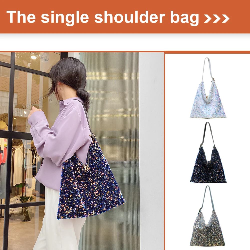 

Модная Сумка-тоут с блестками, Женская вместительная вечерняя сумка-клатч, дизайнерский женский кошелек для покупок