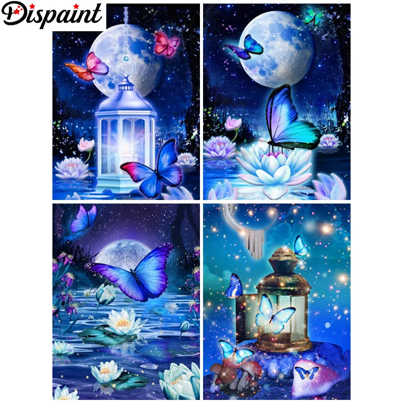 

Полноформатная Алмазная вышивка Dispaint, алмазная 5D картина «сделай сам», вышивка крестиком, пейзаж, Бабочка, планета, полноценное украшение для дома и комнаты