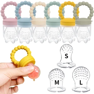 Imported Baby Pacifiers Feeder with Cover Silicone Baby Nipple Fresh Fruit Food Vegetable Supplement Soother 