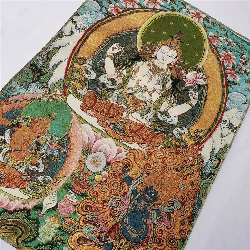 Картина с вышивкой Тханка картина четырьмя вооруженными вышивками Бодхисаттвы