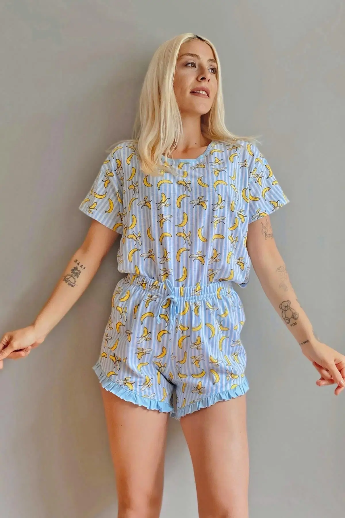 

Women's Pajamas Set Banana / Popcorn / Rabbit / Bird Printed | 2021 Summer Fashion | Comfy Cotton Night Wearings | Trendy