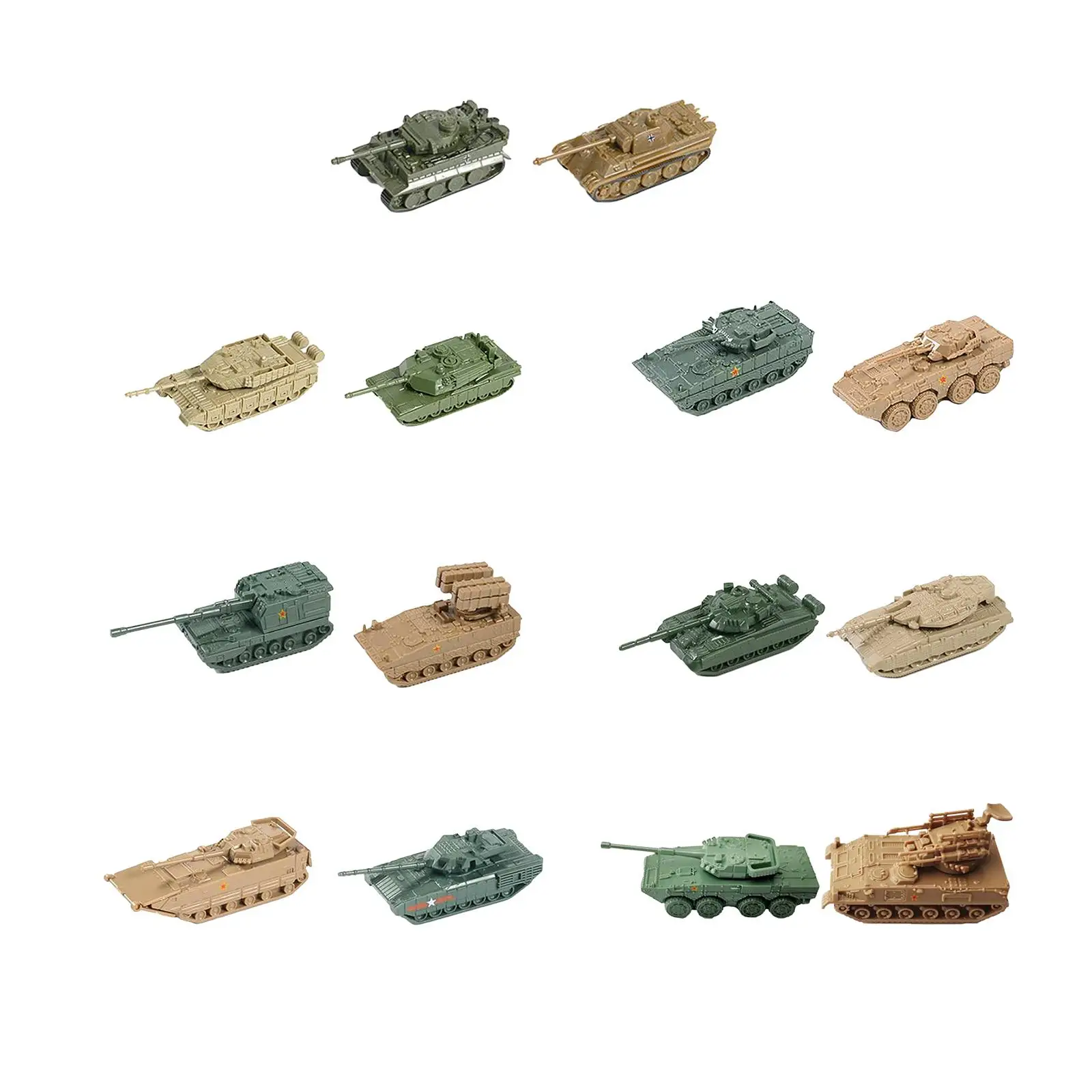 

2x 1/144 Tank Model Miniature Collection Armored Tank Toy Puzzle for Party Favors Keepsake Table Scene Children Adults