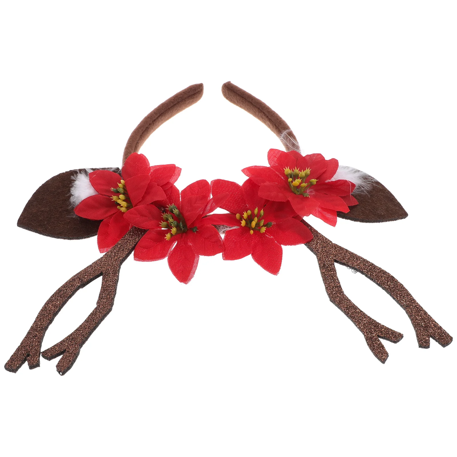 Рождественская повязка на голову с оленьими ушками хвостовые рога светящиеся