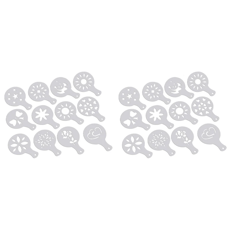 

24 шт., трафареты для капучино, кофе