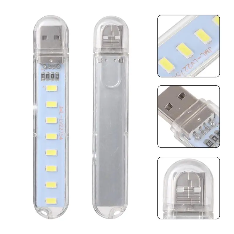 

6Pcs USB Light Portable Night Lamp Practical USB Charging Light (White Light)