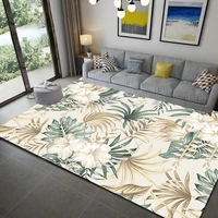 tropical green leaf rug watercolor painting rug mat living room rug bedroom bedside decoration rug coffee table anti slip mat