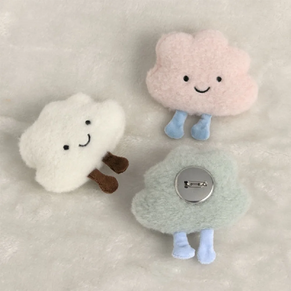Новая креативная простая милая плюшевая брошь в форме облака булавка модные