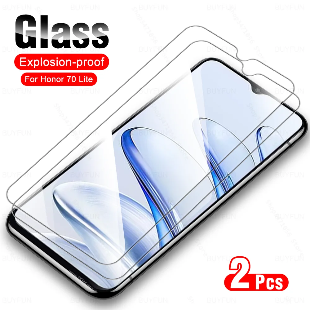 

2Pcs For Honor 70 Lite 5G 6.5'' Tempered Glass Honer 70Lite Honor70 Light Honor70Lite RBN-NX1 Explosion-proof Screen Protector