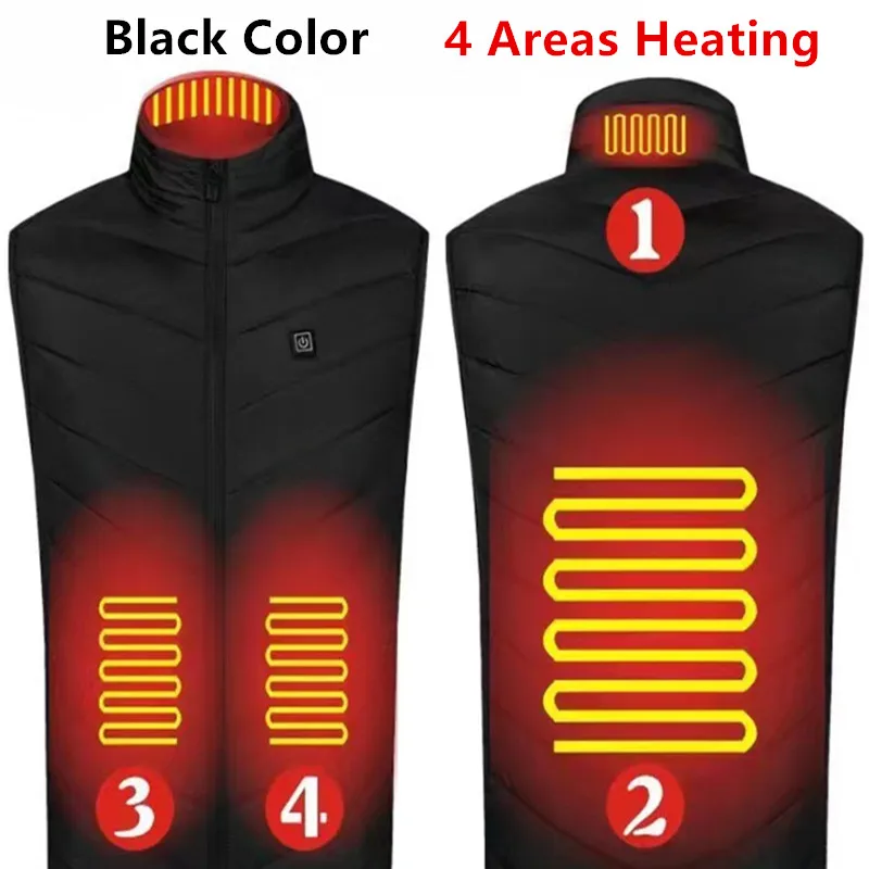 New Arrival Men Down Vests Three Temperatures Adjustment Heating Vest Casual Autumn Winter Men Jackets Heating Down Vest for Men