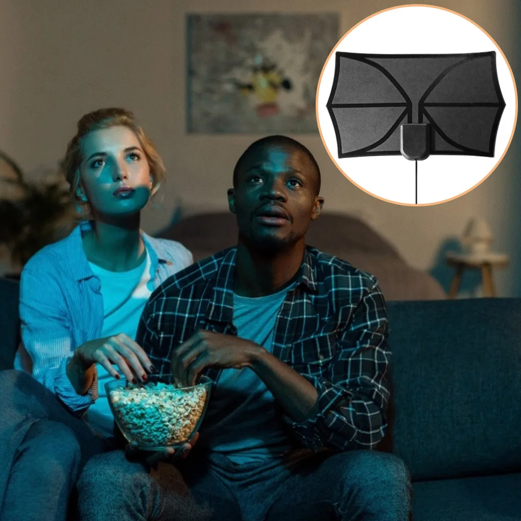 

1080p Indoor TV Antenna Digital Television Signal Mini Aerial 960 Miles Range with Coaxial Cable