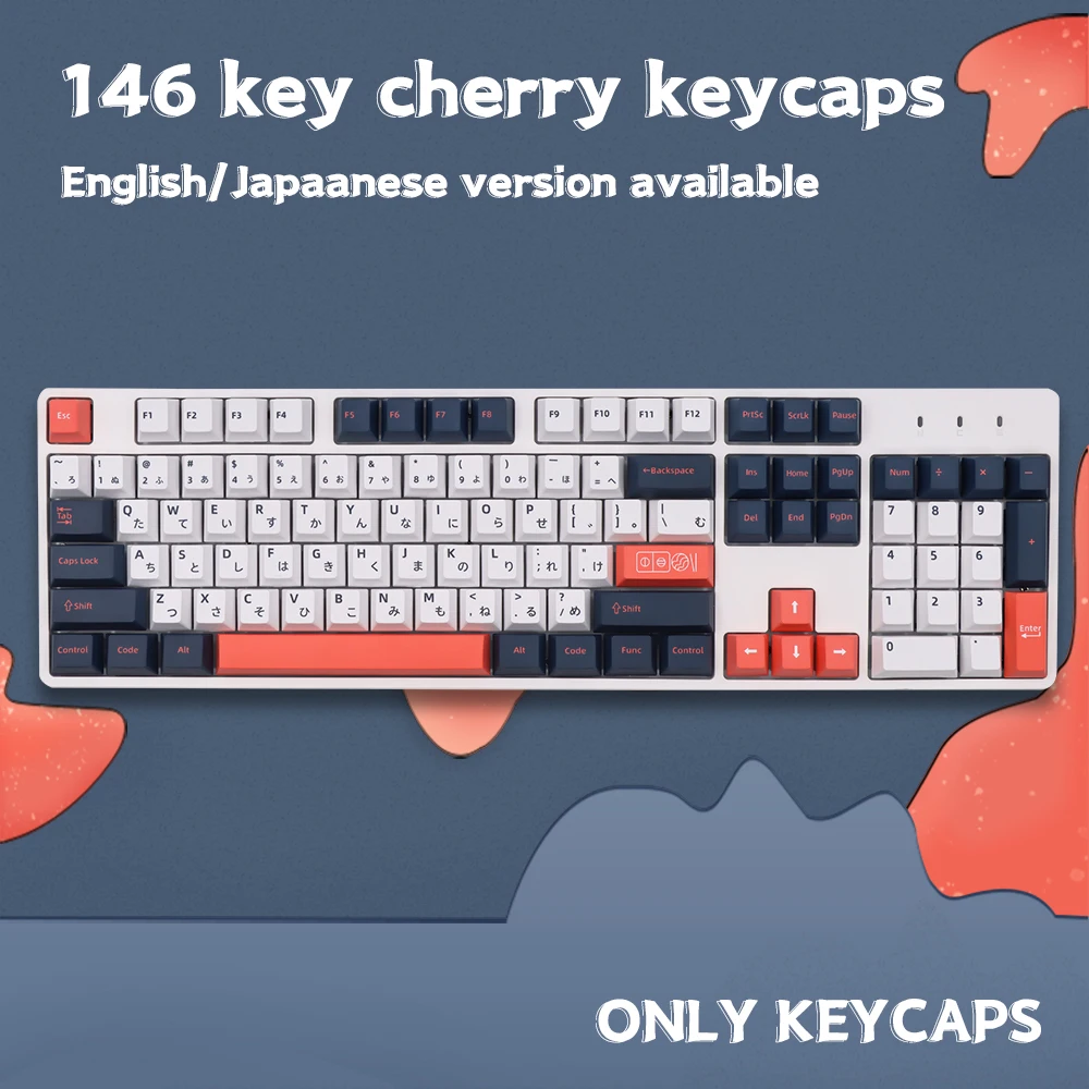 Japanese bento Keycaps Cherry Profile Dye Sub PBT Keycap For GMK Cherry MX Switch 61/64/68/87/96/980/104/108 Mechanical Keyboard