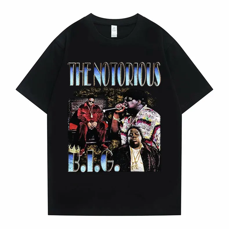 The Notorious Big Hip Hop Oversized T-shirt Short Sleeve Summer Men Women Rap Harajuku Print Tshirt Fashion Men's T Shirts Tops
