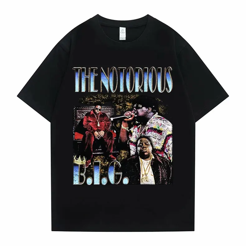 

The Notorious Big Hip Hop Oversized T-shirt Short Sleeve Summer Men Women Rap Harajuku Print Tshirt Fashion Men's T Shirts Tops