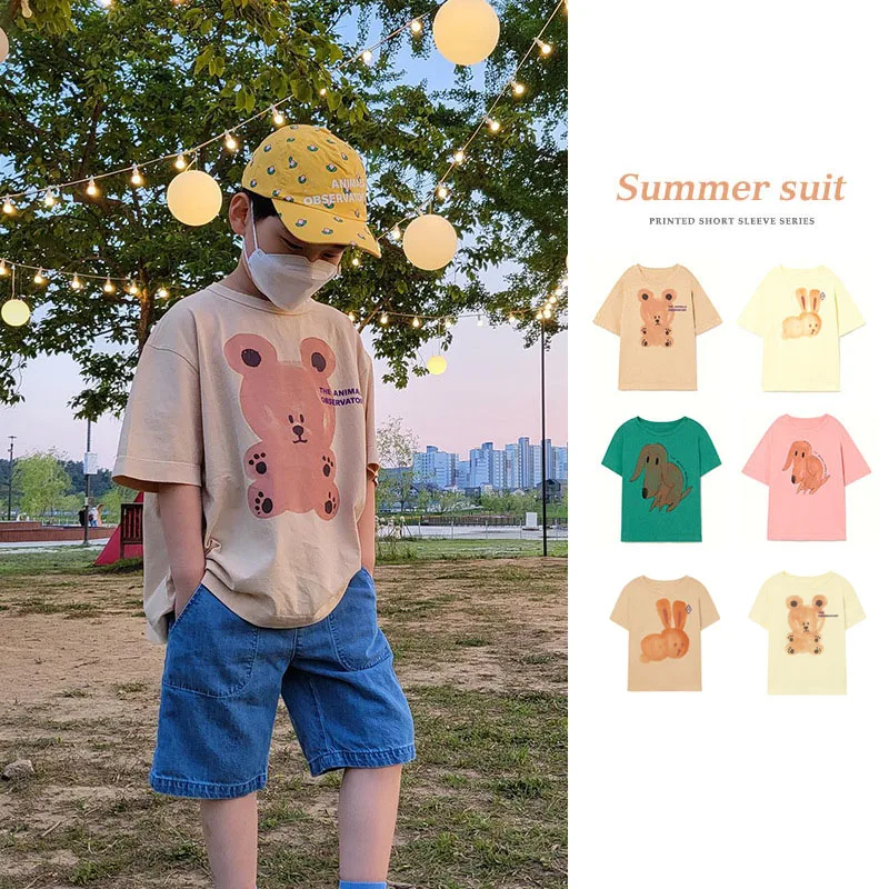 

Per-sale (Shipment In Mid-June) 2022 TAO Summer Boys Cartoon Printed Shorts Sleeve Girl T-shirts Beach Kids Summer Clothes