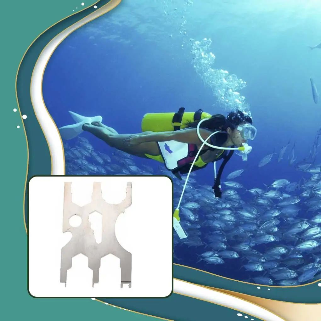 

Diving Regulator Screwdriver Stainless Steel Multi Tool Sturdy High Strength Regulators Credit Card Dive Repair Water Snorkeling