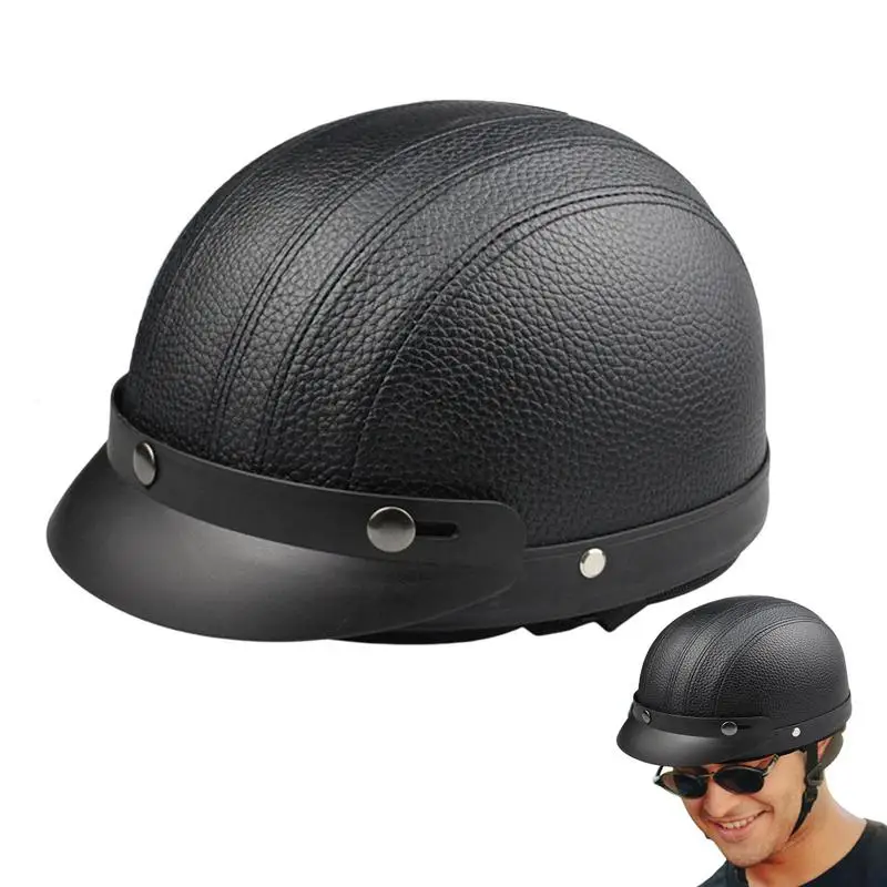 

Motorcycle Halfs Helmets Cycling Safety Sunshade Helmets With Adjustable Safe Strap Vintage Open Face Helmets Outdoor Bicycle