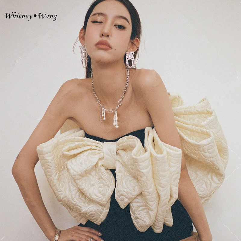 WHITNEY WANG 2022 г. Весенняя модная уличная одежда дизайнерский стиль 3D топы с большим