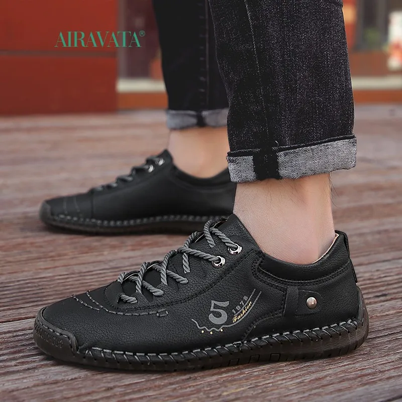 Fashion Men Casual Outdoor Walking Shoes Comfortable Lace Up Shoes Non-slip Flat Shoes Size 38-48