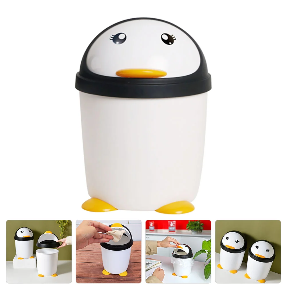

Trash Can Garbage Bin Mini Waste Bucket Kitchen Desktop Container Lid Basket Wastebasket Animal Desk Cute Tabletop Tiny Holder