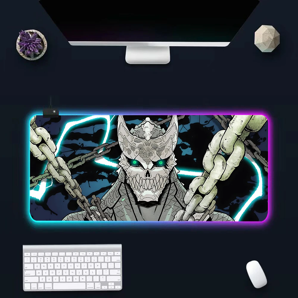 Коврик для мыши и клавиатуры с рисунком аниме Kaiju № 8 RGB