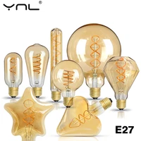 e27 led filament light bulb 220v 4w a60 st64 t45 t185 g80 g95 g125 retro vintage ampoules led edison lamp spiral bulb for home