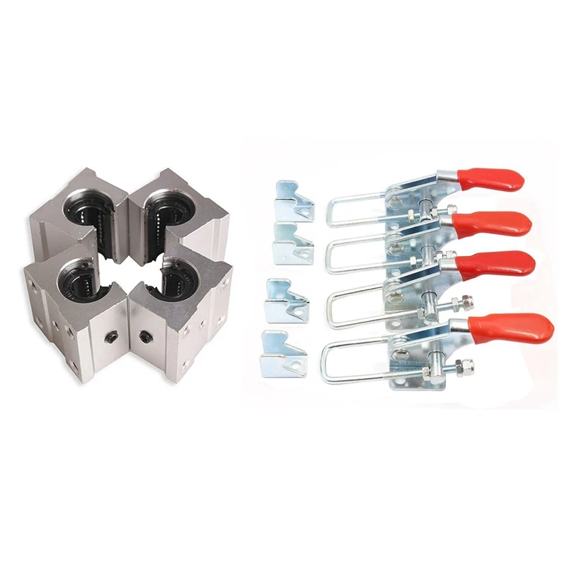 

Retail 4 Pcs SBR12UU 12Mm Aluminum Linear Motion Router Bearing Block, Silver & 4 Pcs Toggle Clamp GH-40323 Heavy Duty Hand Tool