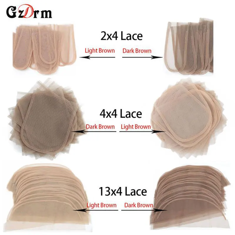 5PC Light Brown Swiss Lace Net for Wig Making and Wig Caps Lace Wigs Material or Lace Closure Hair Net