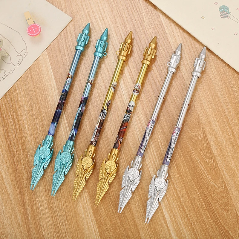 

3pec creative red tassel gun gel pen 0.5mm black ink novelty writing tool neutral pen for children's gift stationery