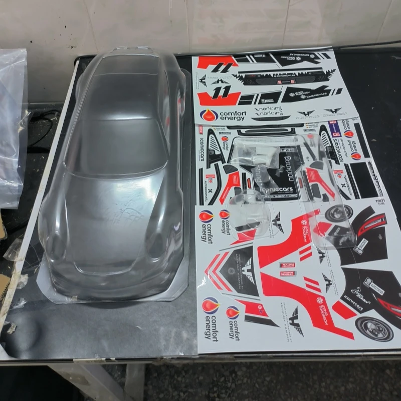 1:10 Porschee 911 RSR прозрачный корпус Lexan с задним крылом + стандартная пряжка наклейка